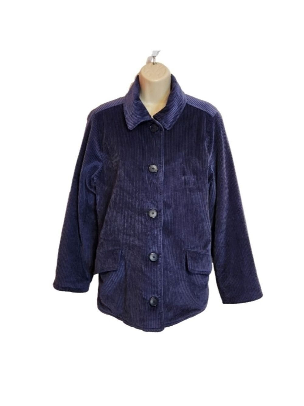 Appleseed's Petites Navy Blue Corduroy Jacket Large